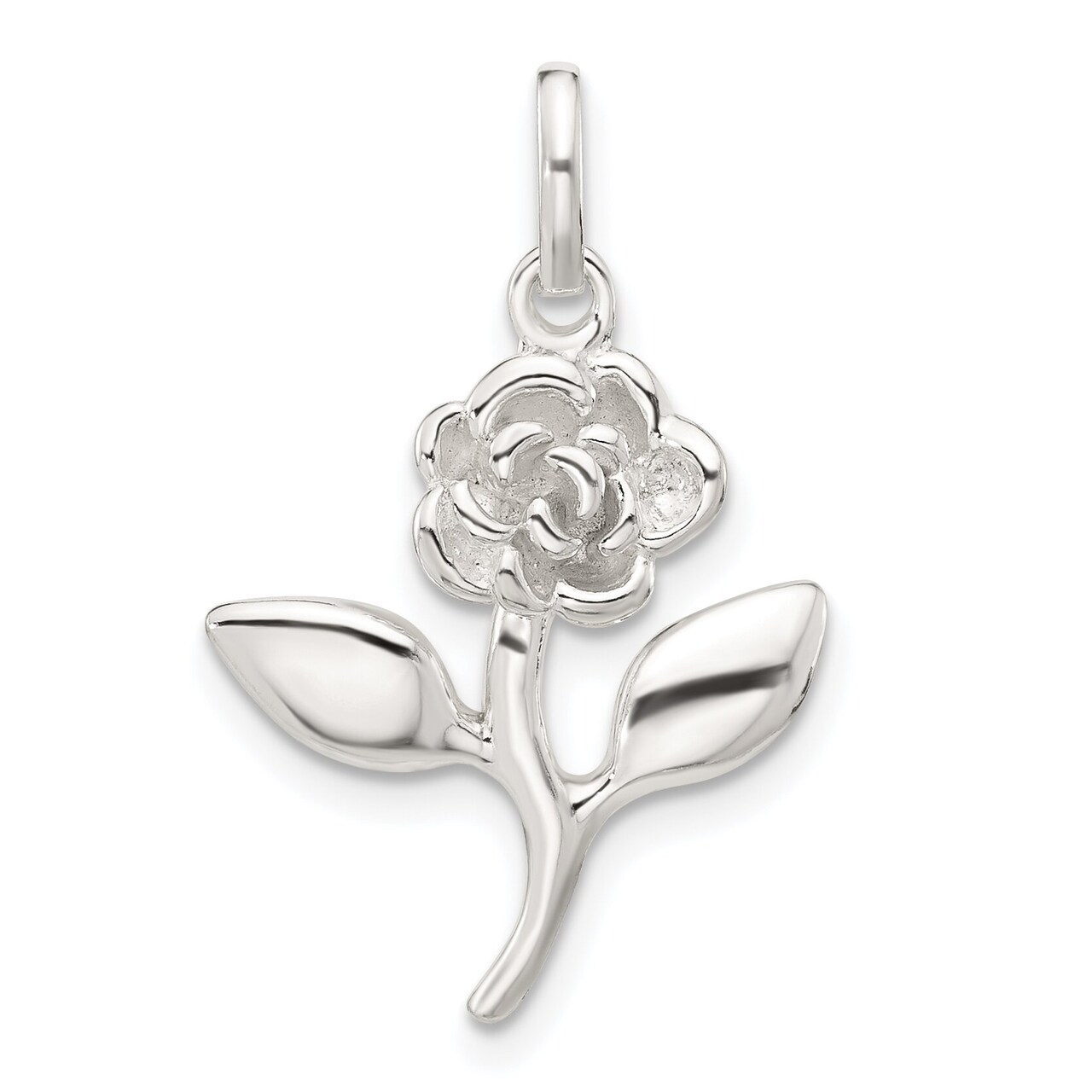 Sterling Silver Rose Pendant Jewelry FindingKing 27.7mm x 19.3mm